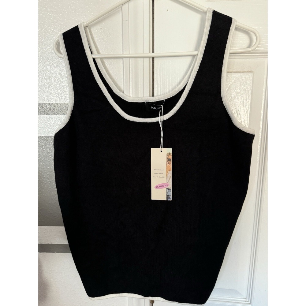 Dokotoo Womens Tank Tops Sleeveless Scoop Neck Ribbed Knit Slim Fitted Cami XL
